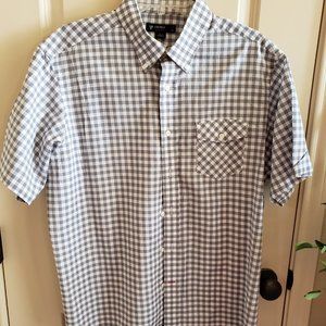 XL Daniel Cremieux Gray and White Short Sleeve Dress Shirt